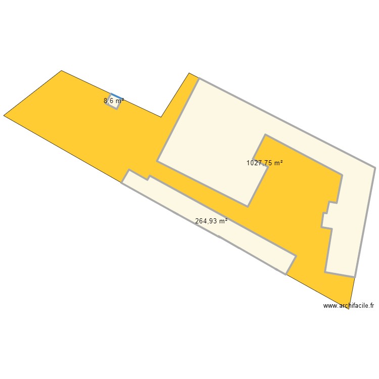 cadastre. Plan de 3 pièces et 1301 m2