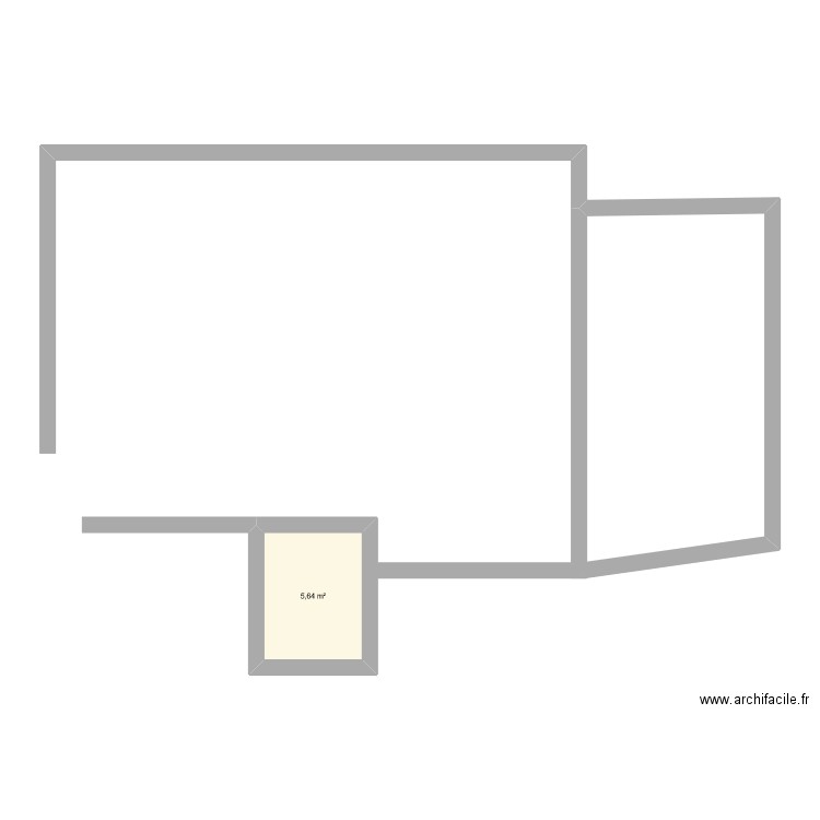 maison 2. Plan de 1 pièce et 6 m2