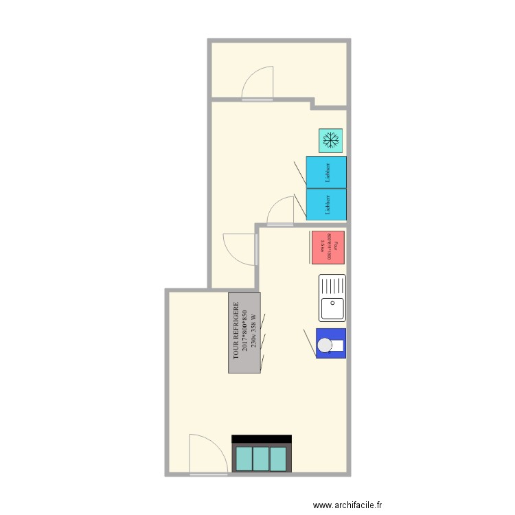 creation schuller. Plan de 3 pièces et 40 m2