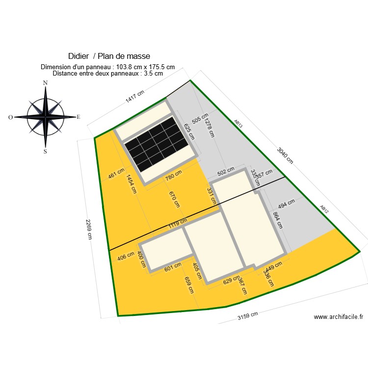 Didier  plan de masse . Plan de 4 pièces et 172 m2