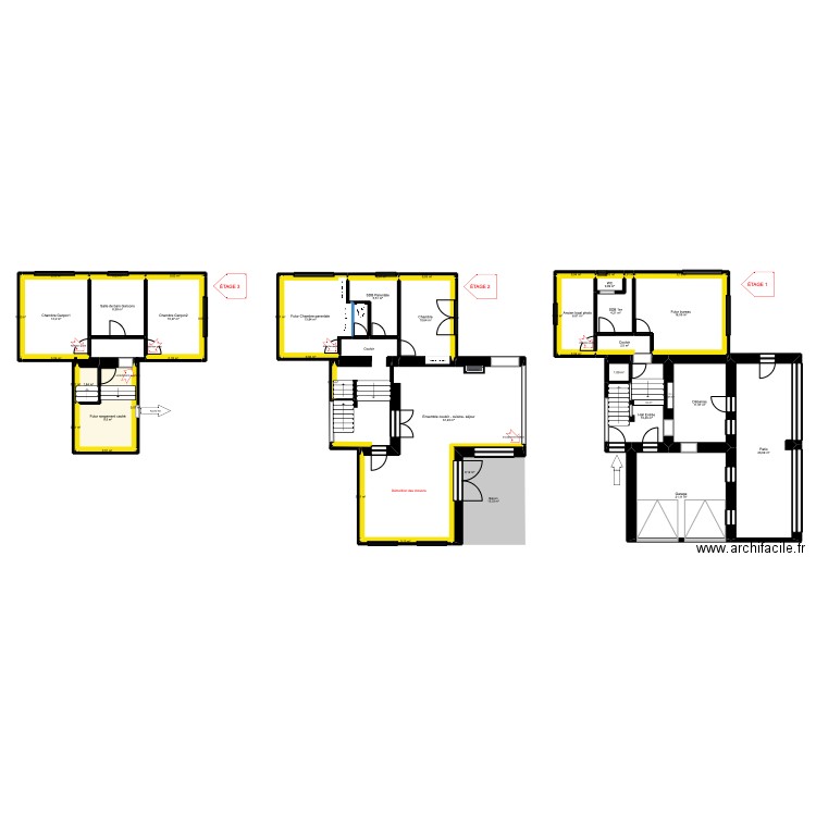 Dufour MODIFS. Plan de 45 pièces et 238 m2