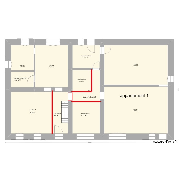 croy 3. Plan de 8 pièces et 184 m2