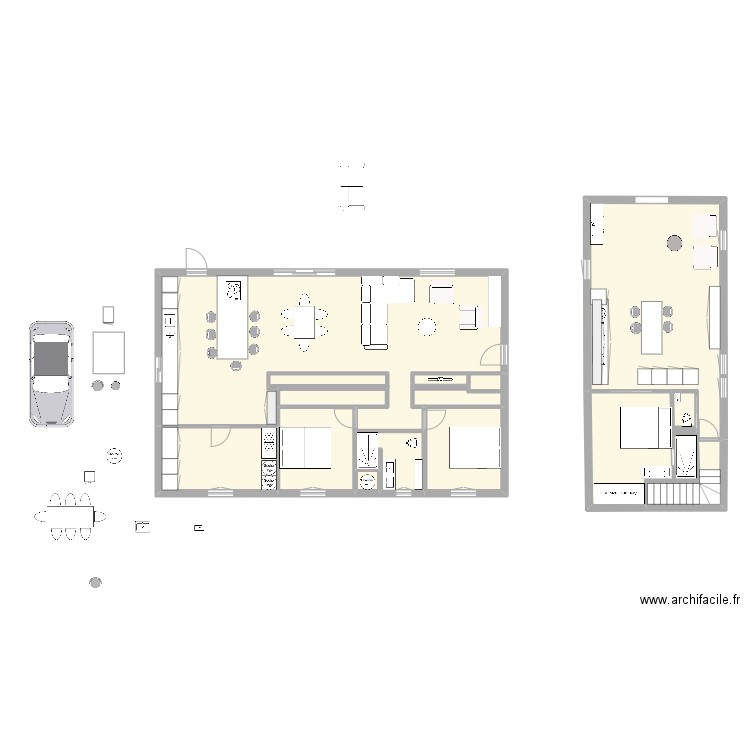  maison  et garage separe. Plan de 12 pièces et 158 m2