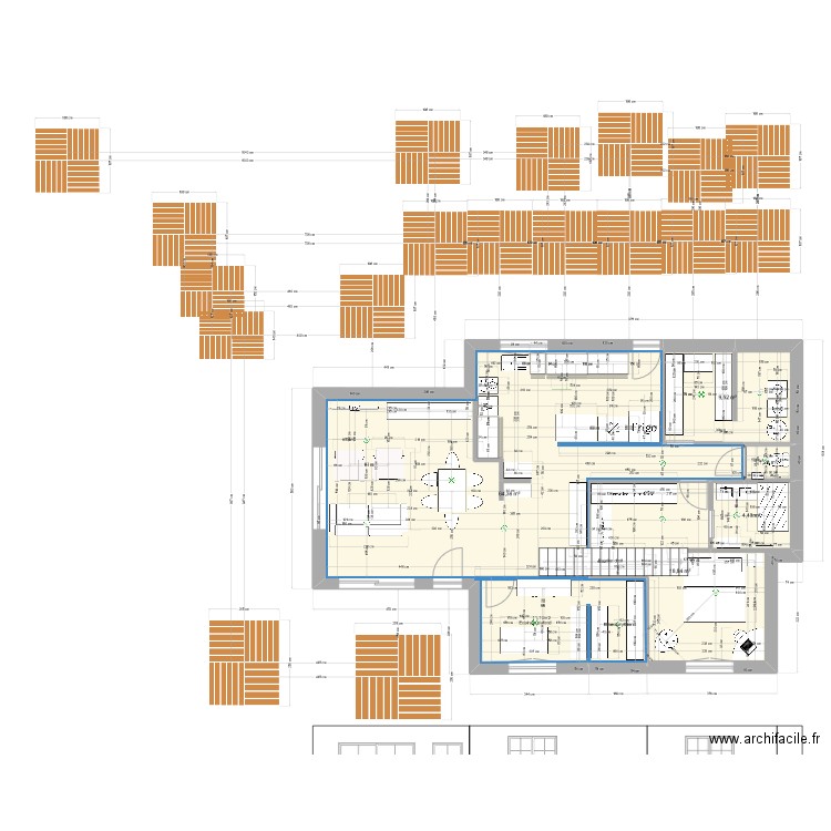 plan Kim 02 étage. Plan de 5 pièces et 98 m2