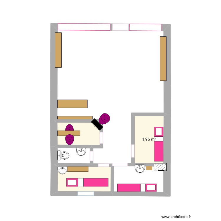 Enterprise . Plan de 3 pièces et 5 m2