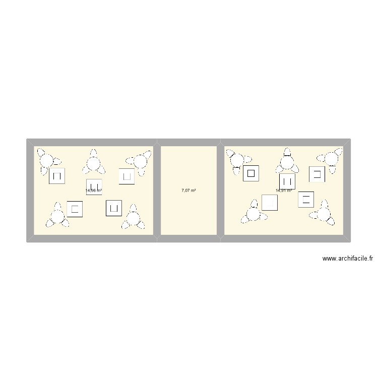 E302-E304. Plan de 3 pièces et 37 m2