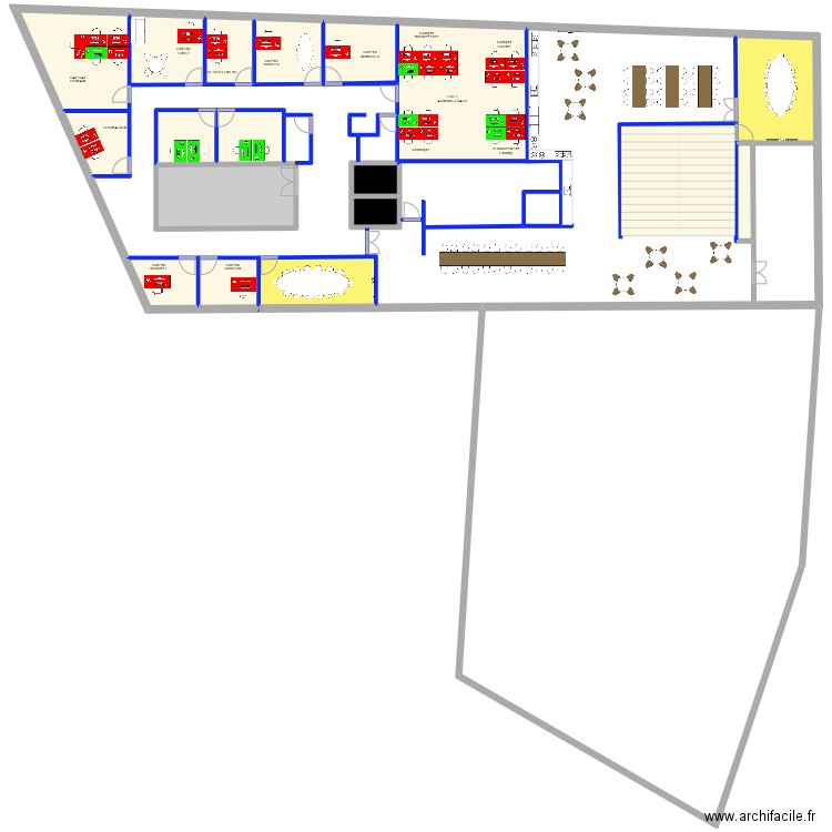 DP Etage 4. Plan de 20 pièces et 3215 m2