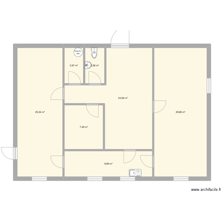 Cabinet Fanny Projet. Plan de 7 pièces et 103 m2