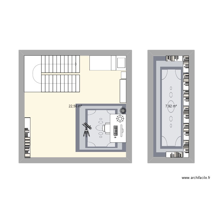 teenager bedroom V2. Plan de 2 pièces et 30 m2