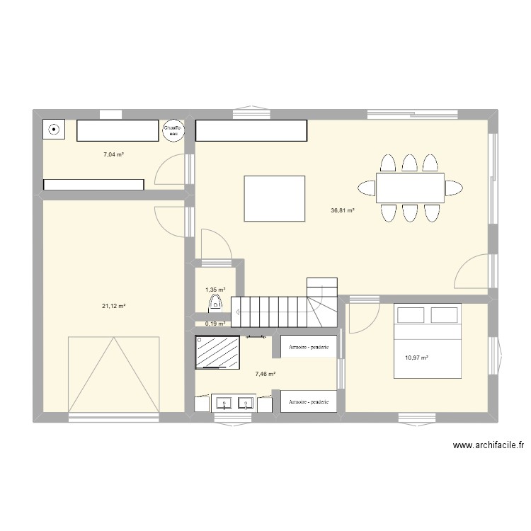 Maison V1 - 10 02 2025. Plan de 7 pièces et 85 m2