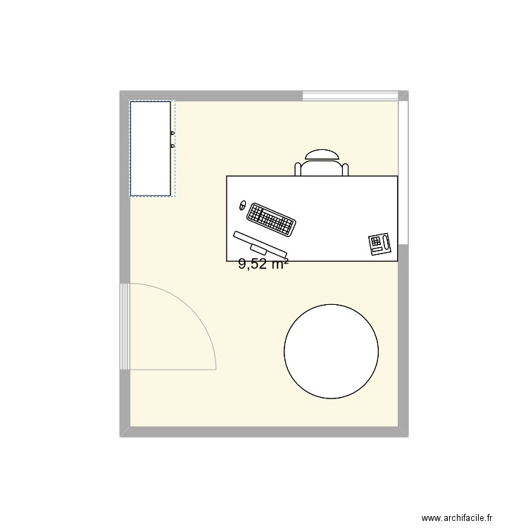 bureau ramon V3. Plan de 1 pièce et 10 m2