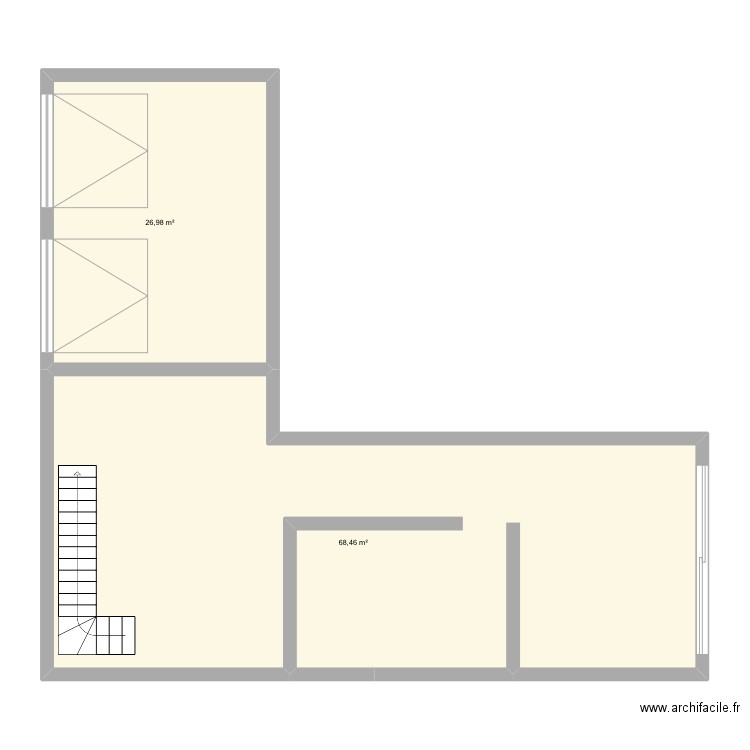 Plan. Plan de 2 pièces et 95 m2