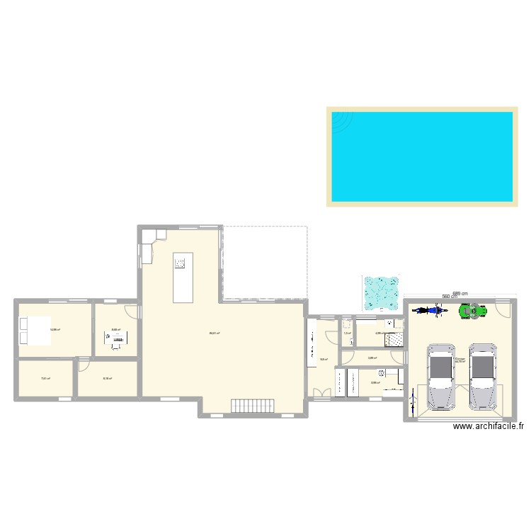 M2 VSS. Plan de 11 pièces et 195 m2