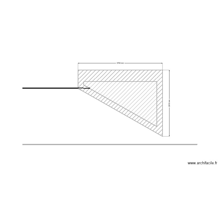 VUE DE COTÉ michel. Plan de 1 pièce et 3 m2