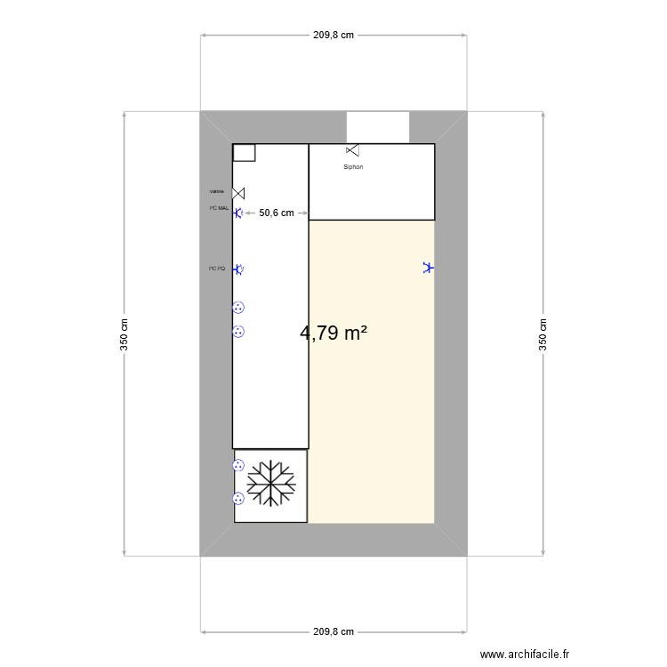 peggy. Plan de 1 pièce et 5 m2