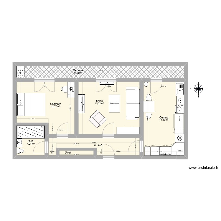 Orangers1. Plan de 7 pièces et 63 m2