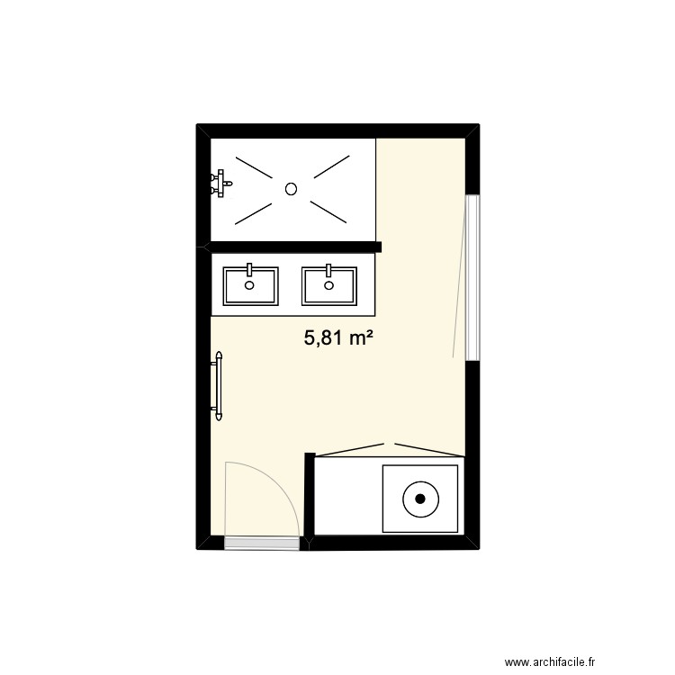 BIDART Charlotte. Plan de 1 pièce et 6 m2