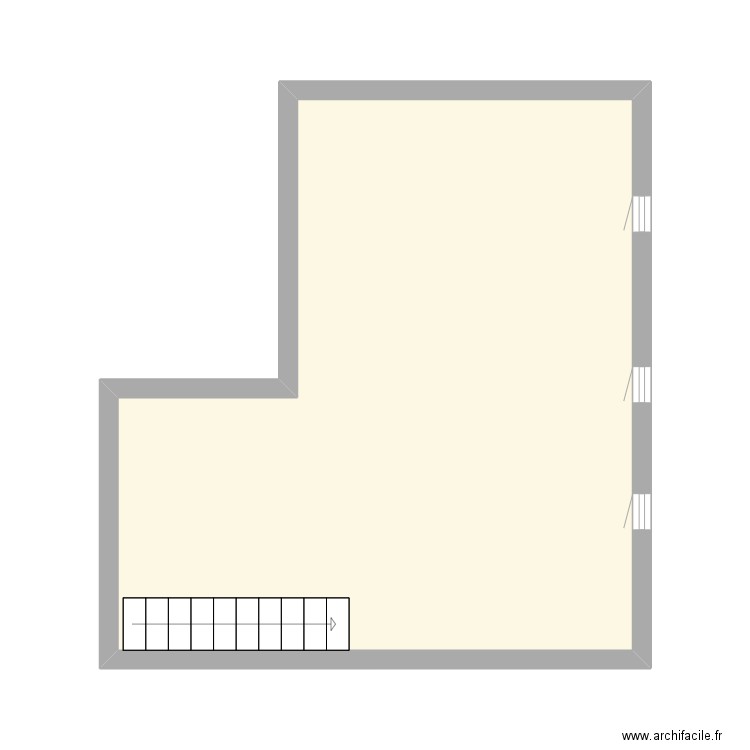 app 3 3e étage. Plan de 1 pièce et 28 m2