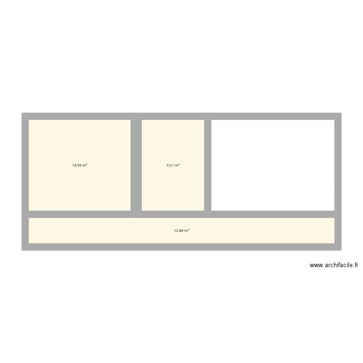 Maison. Plan de 3 pièces et 37 m2