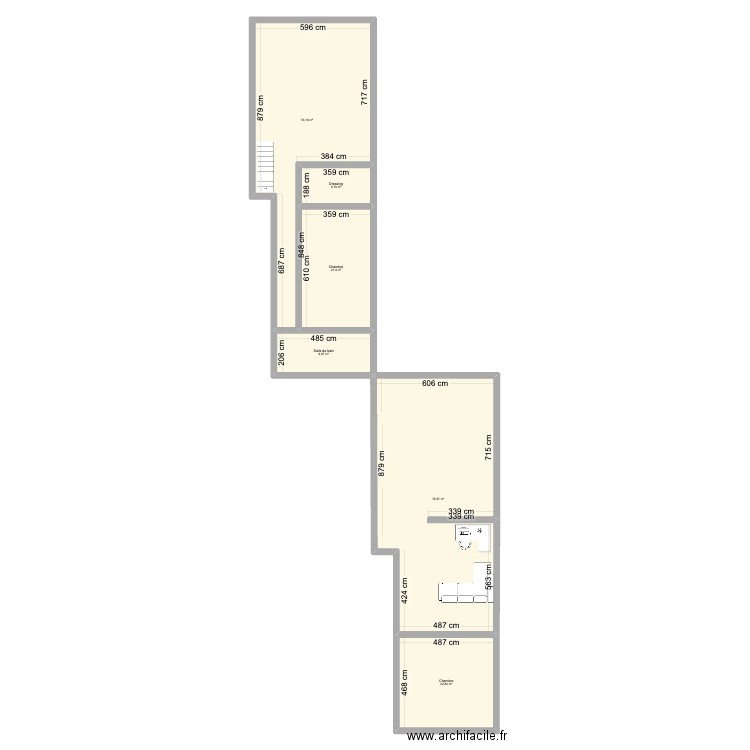 Atelier 1. Plan de 6 pièces et 188 m2