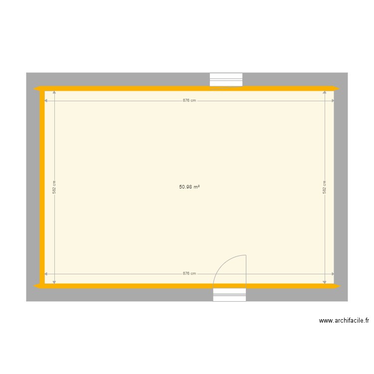 guichon. Plan de 1 pièce et 51 m2