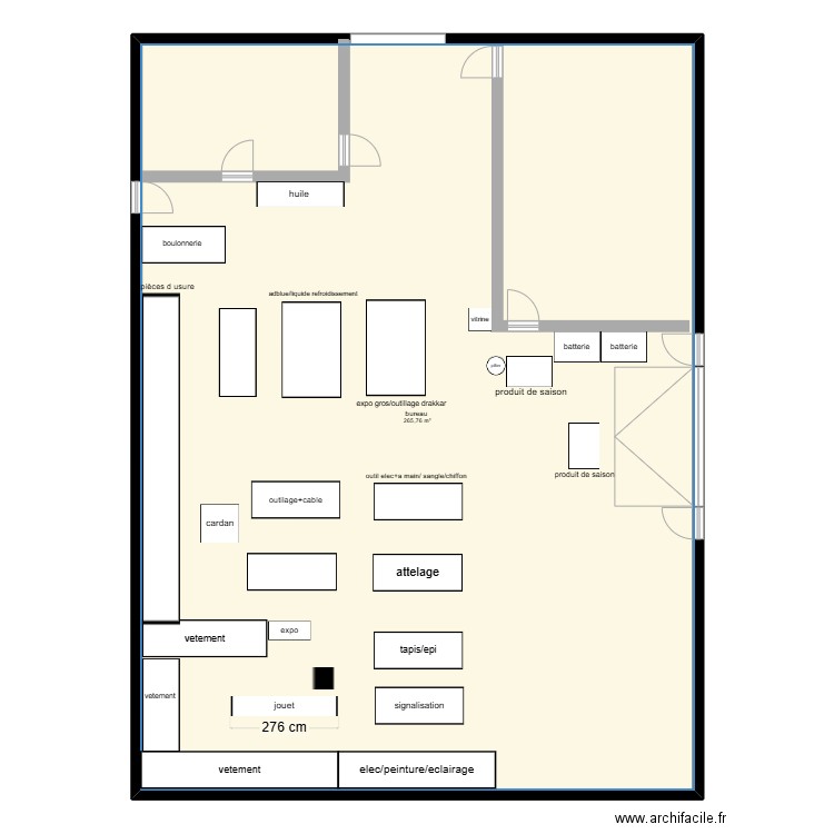 pm pro frevent. Plan de 1 pièce et 266 m2