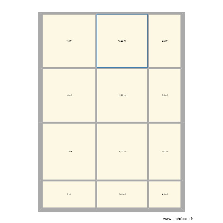 fabri. Plan de 12 pièces et 145 m2