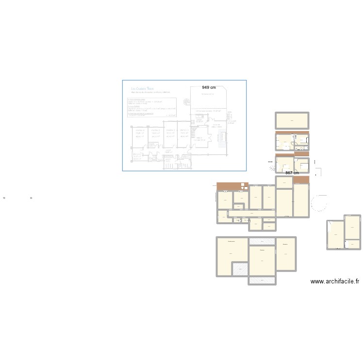 bleu 2MB2. Plan de 29 pièces et 558 m2