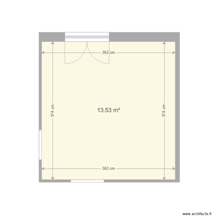 cuisine-FG. Plan de 1 pièce et 14 m2