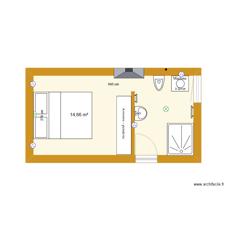 Appenti 1. Plan de 1 pièce et 15 m2