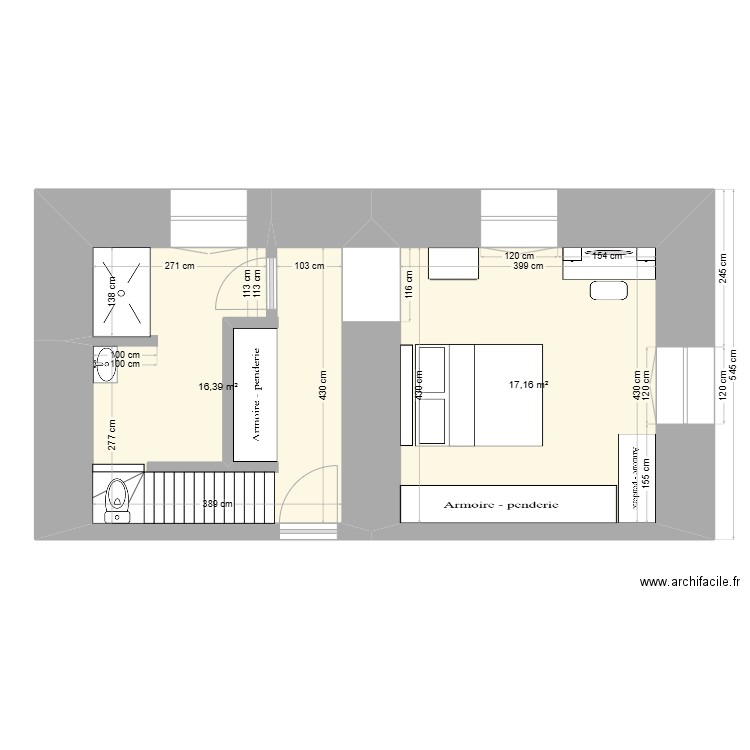 1er Etage 2. Plan de 2 pièces et 34 m2