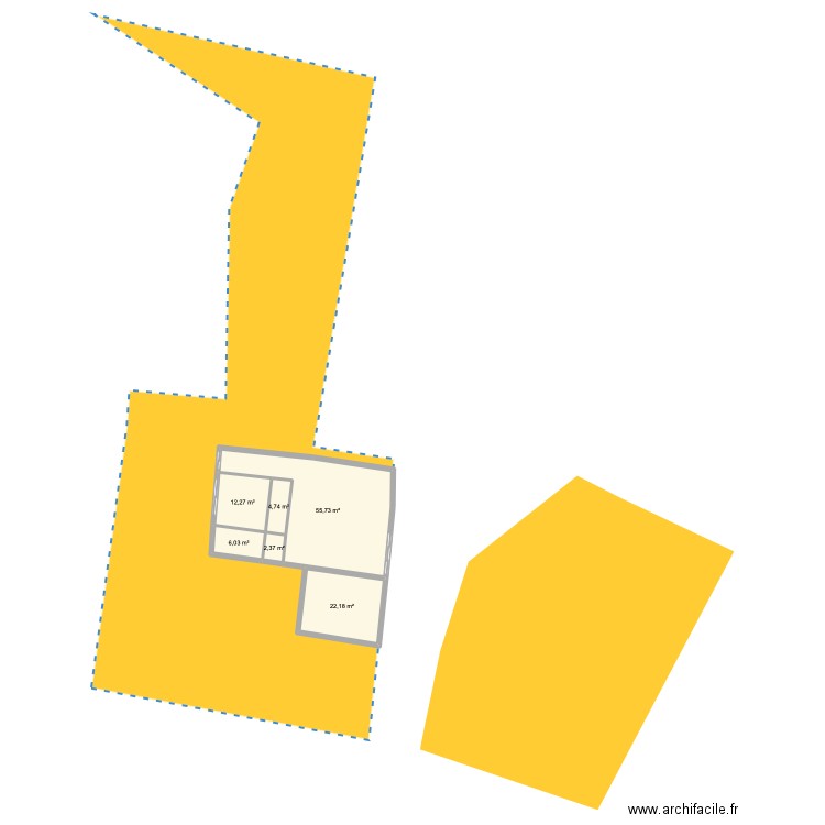 Projet la Roche Clermault. Plan de 6 pièces et 103 m2