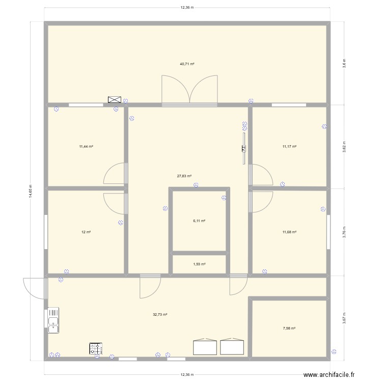 plan maison elec manu . Plan de 10 pièces et 164 m2