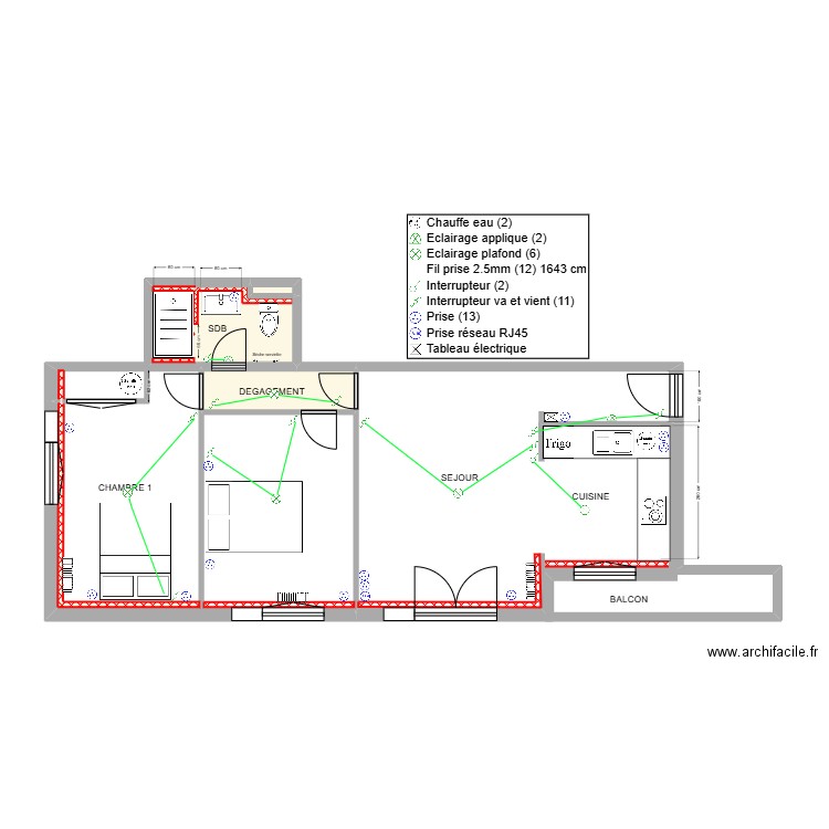 SORBIER APPARTEMENT ELEC. Plan de 4 pièces et 7 m2