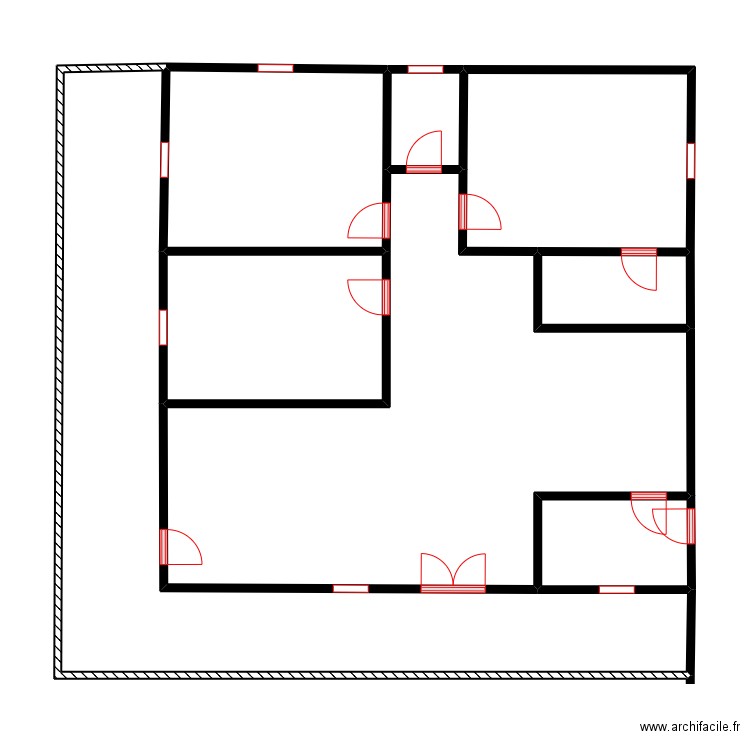 Vue en plan M.SOSSA. Plan de 8 pièces et 105 m2