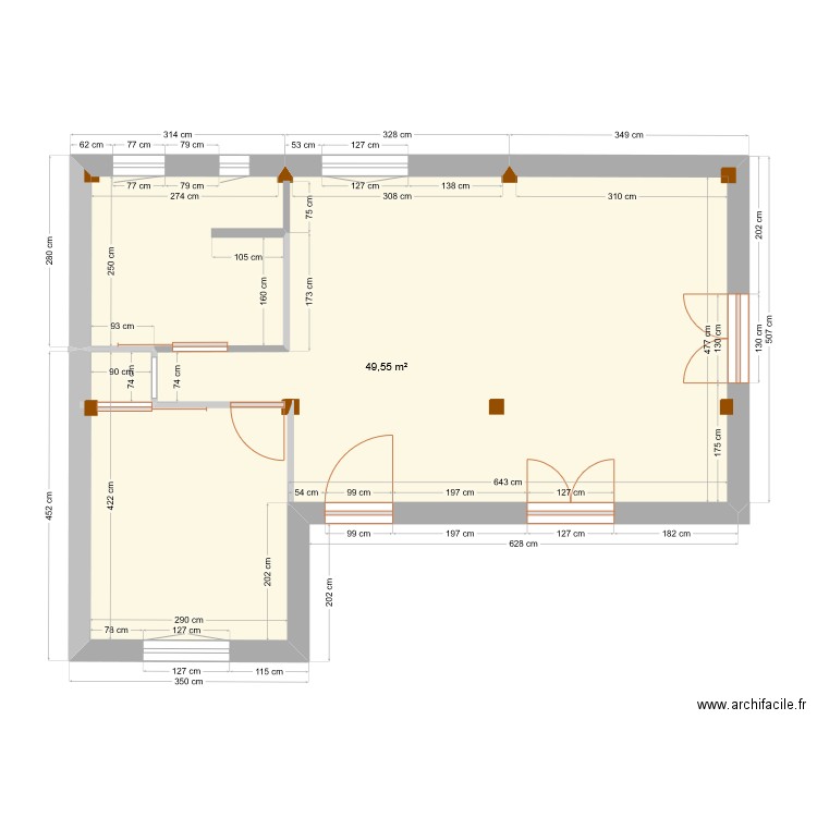 Gite La Providence. Plan de 1 pièce et 50 m2