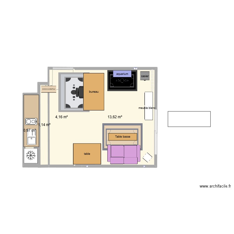  appart 2. Plan de 4 pièces et 20 m2