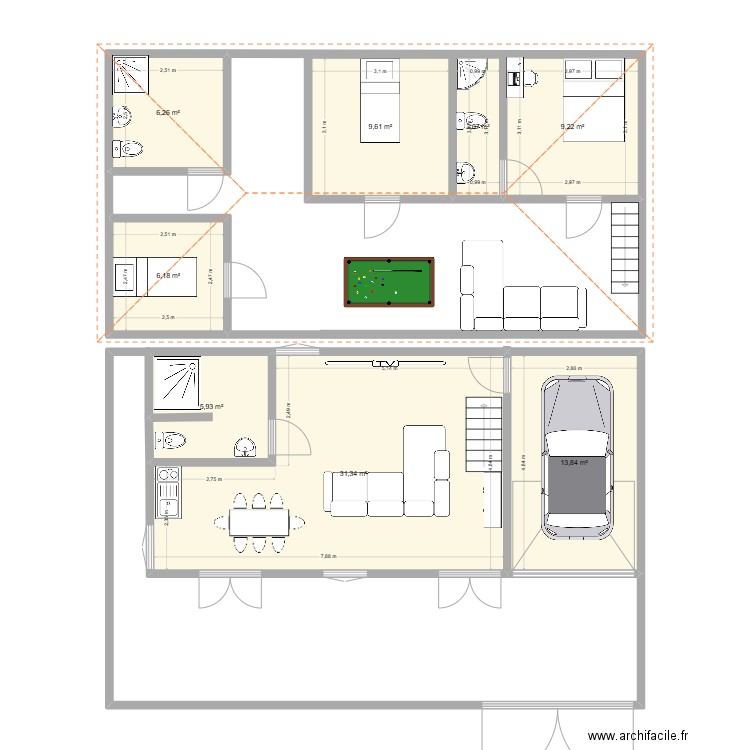 Home dream 12. Plan de 8 pièces et 85 m2