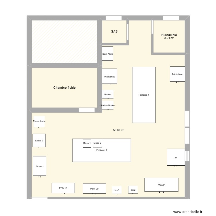 gie echelle. Plan de 5 pièces et 81 m2