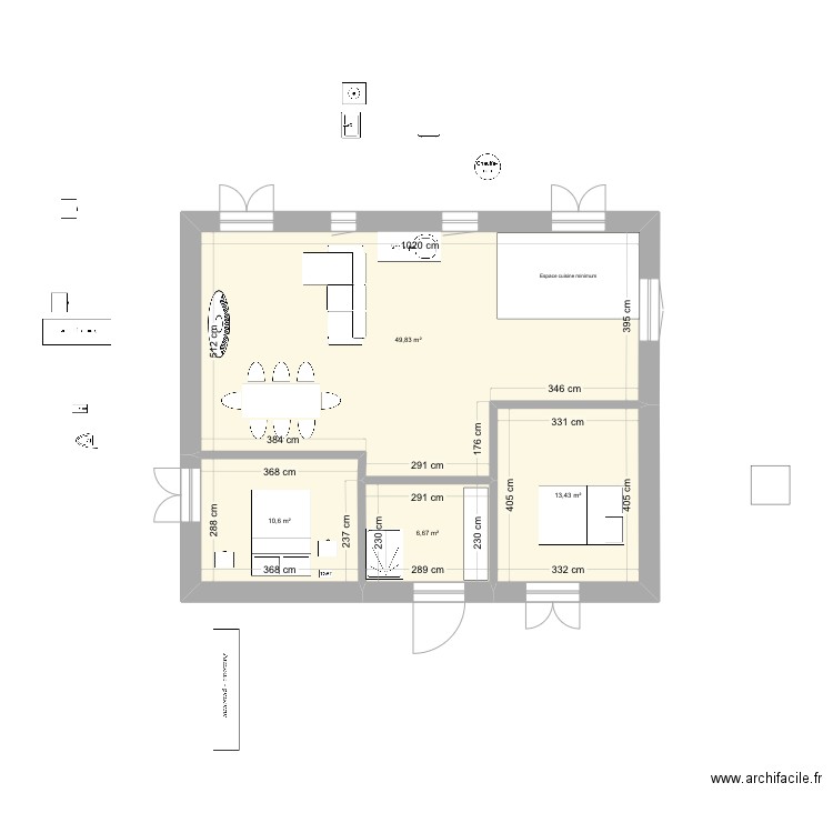 Maison idée . Plan de 4 pièces et 81 m2