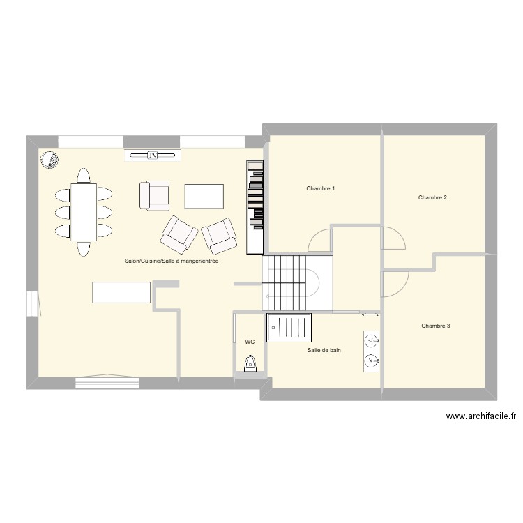 Maison. Plan de 6 pièces et 102 m2