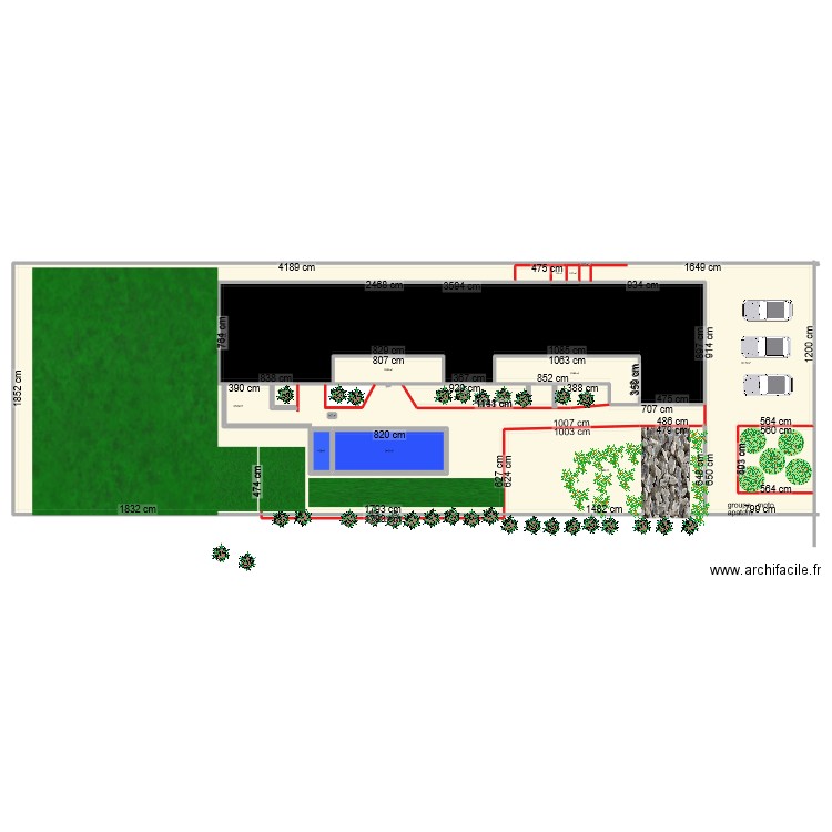 plam aaa. Plan de 16 pièces et 1106 m2