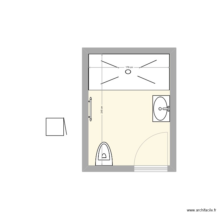 BERGERIE Salle de bain 2. Plan de 1 pièce et 4 m2