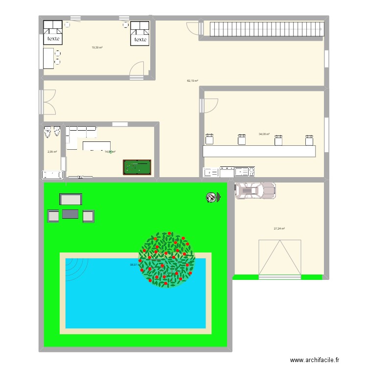 Casa mario. Plan de 7 pièces et 260 m2