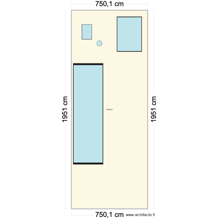 station conteneur. Plan de 1 pièce et 146 m2