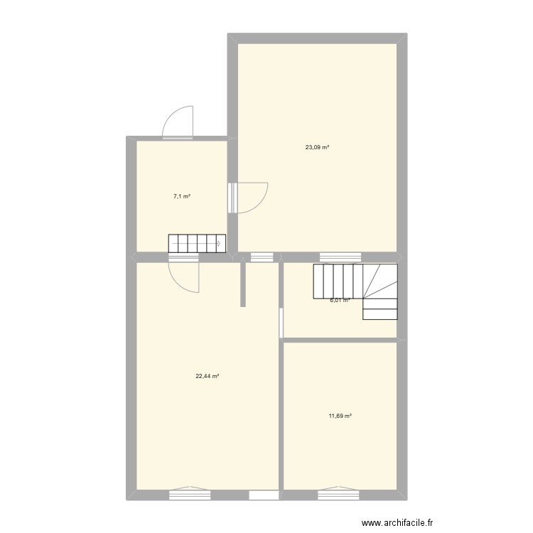 MAISON AVEC AGRANDISSEMENT. Plan de 5 pièces et 70 m2