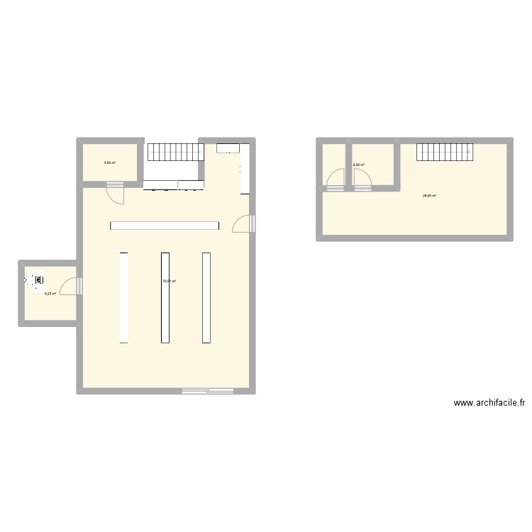 PHARMACIE. Plan de 5 pièces et 122 m2