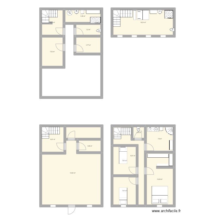 Plan maison avant. Plan de 15 pièces et 150 m2