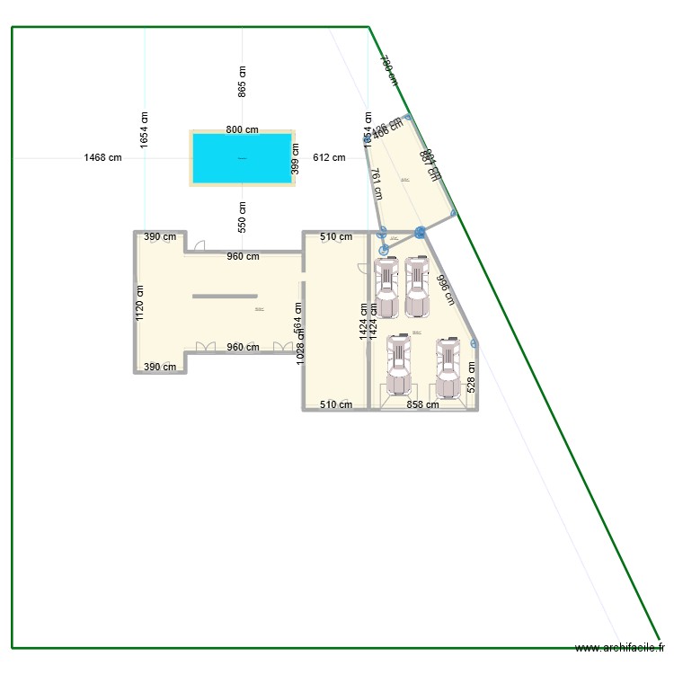 GASTES LIMITE 3M. Plan de 4 pièces et 339 m2