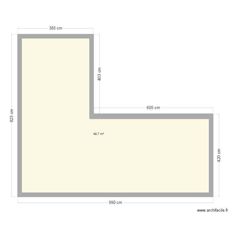 Module 50m² toiture. Plan de 1 pièce et 50 m2